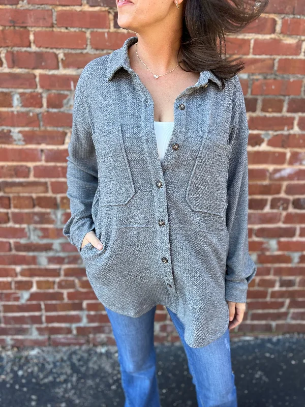 PLUS LONG SLEEVE CHEST POCKET BUTTON DOWN SHIRT JACKET Oversized Jacket Tailored Jacket Straight Jacket PLUS LONG SLEEVE CHEST POCKET BUTTON DOWN SHIRT JACKET Oversized Jacket Tailored Jacket Straight Jacket