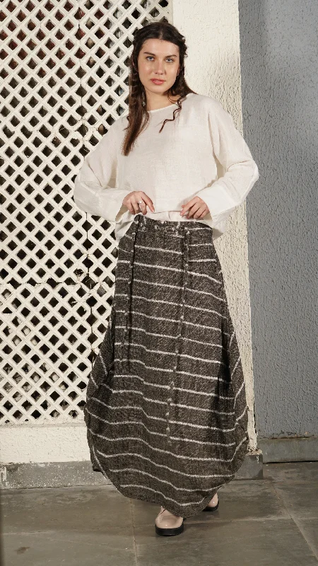 Donovan Linen Blend Skirt in Onyx corduroy skirt cozy