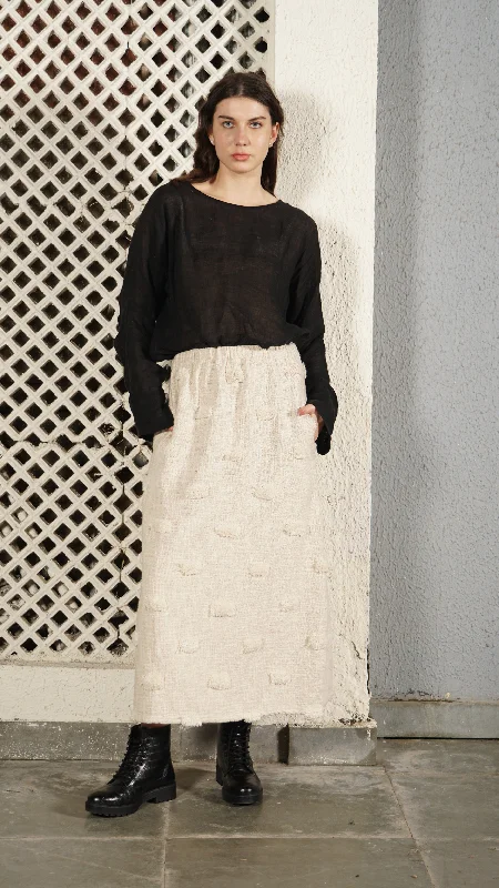 Myra Skirt in Cream silk skirt sleek