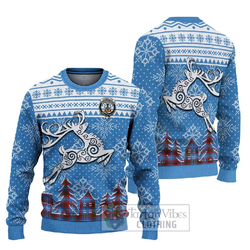 Congilton Clan Christmas Ugly Sweater Celtic Reindeer Style Ribbed Striped Patterned Congilton Clan Christmas Ugly Sweater Celtic Reindeer Style Ribbed Striped Patterned