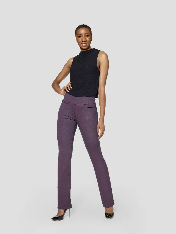 Tall Houndstooth /Burgundy Reversible Bootcut Pant Cozy Maternity Pants