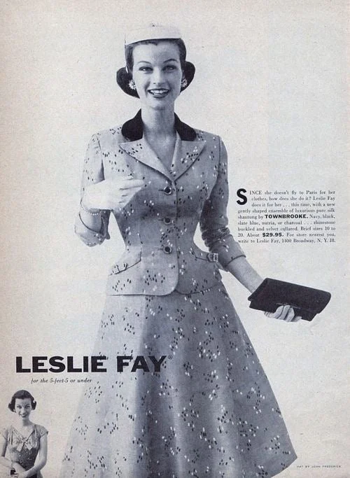 FAYE - vintage 1950s suit with Aline skirt silk skirt sleek
