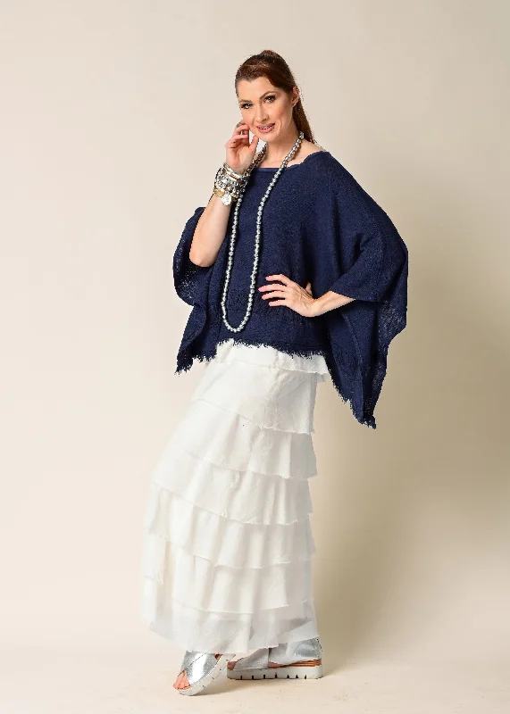 Calista Cotton Skirt in Winter White leather skirt sleek