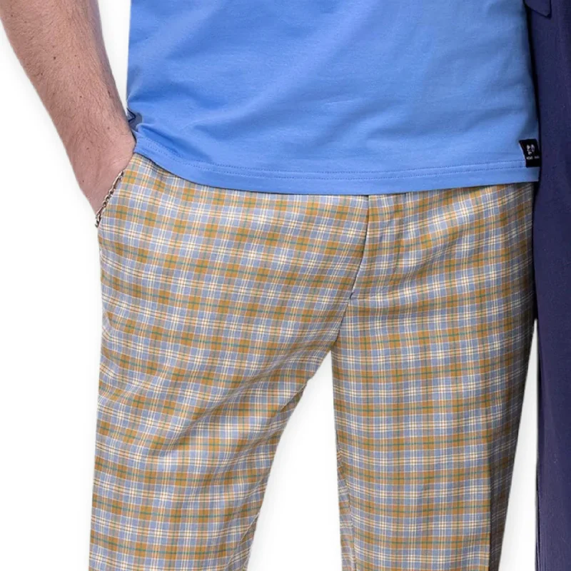 KENT & PARK: Slim Fit Plaid Pants PL79 Casual Track Pants