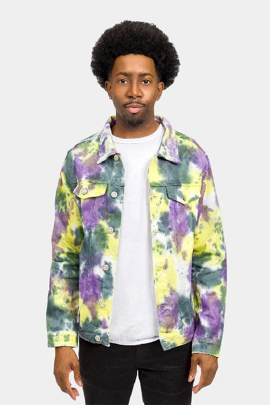 Tie Dye Denim Jacket Tailored Jacket Straight Jacket A-Line Jacket