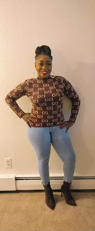 Brown & Tan Gucci GG Sweater Available in sizes L-XL Real Fur Shearling Chenille