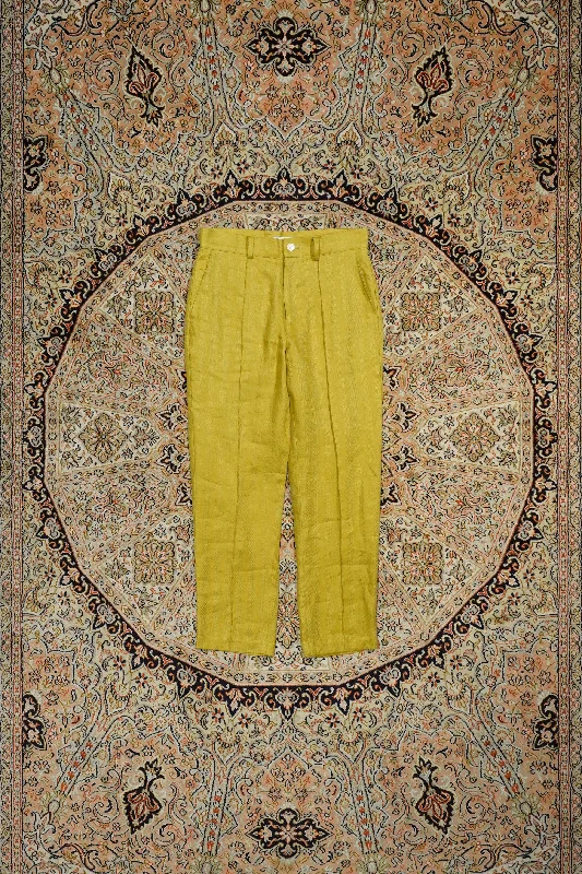 S.LINEN PIN TUCK PANTS (YELLOW) Stylish Elastic Waist Pants