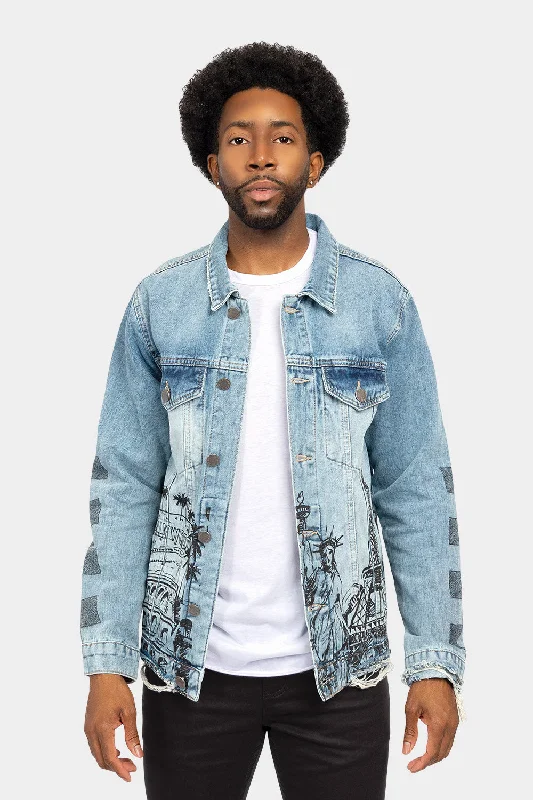 World Tour Denim Jacket Denim Jacket Leather Jacket Suede Jacket