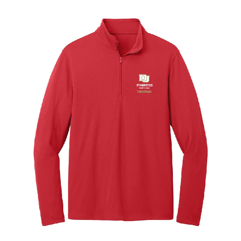 DU - NCAA Women's Gymnastics : Abbie Thompson - Lightweight Quarter Zip Jacket Oversized Jacket Tailored Jacket Straight Jacket DU - NCAA Women's Gymnastics : Abbie Thompson - Lightweight Quarter Zip Jacket Oversized Jacket Tailored Jacket Straight Jacket