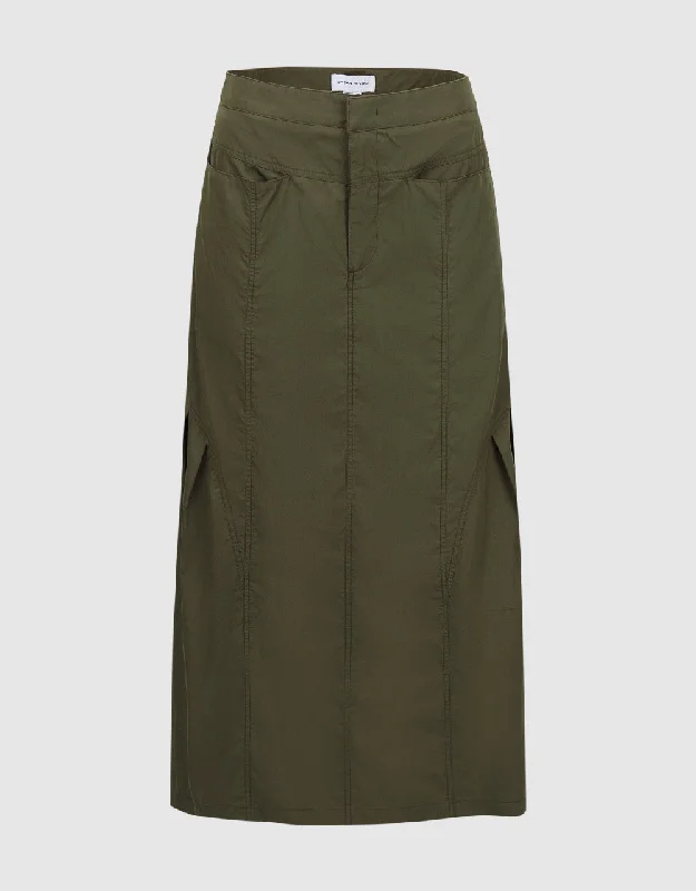 Loose A-Line Skirt wool skirt sturdy