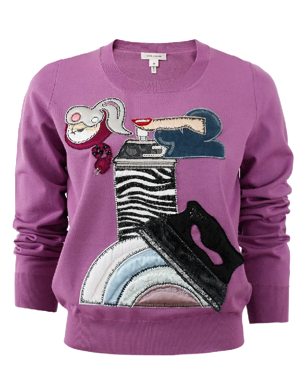 Embroidered Sweater Bright Pastel Dark