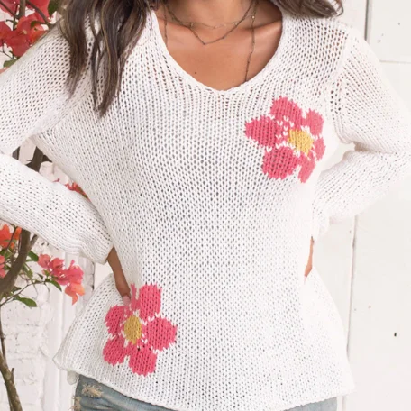 Daisy V Cotton Sweater Hooded Caped Shawl Collar