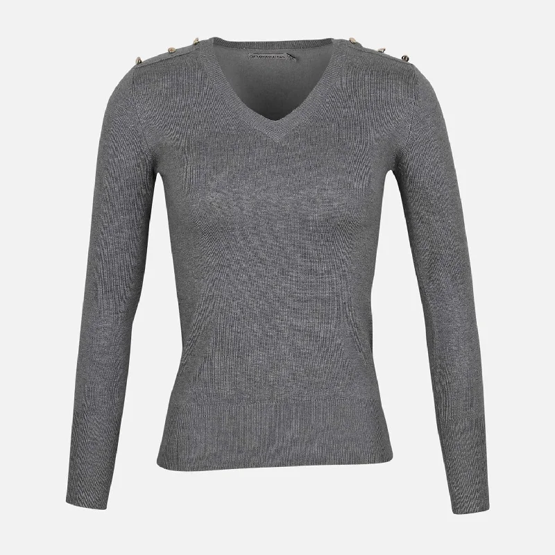 LADIES BASIC SWEATER V NECK Boat Neck Shawl Collar Notched Collar