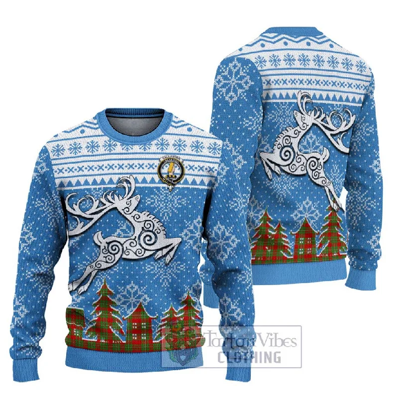 Callander Clan Christmas Ugly Sweater Celtic Reindeer Style Elasticated Padded Insulated Callander Clan Christmas Ugly Sweater Celtic Reindeer Style Elasticated Padded Insulated