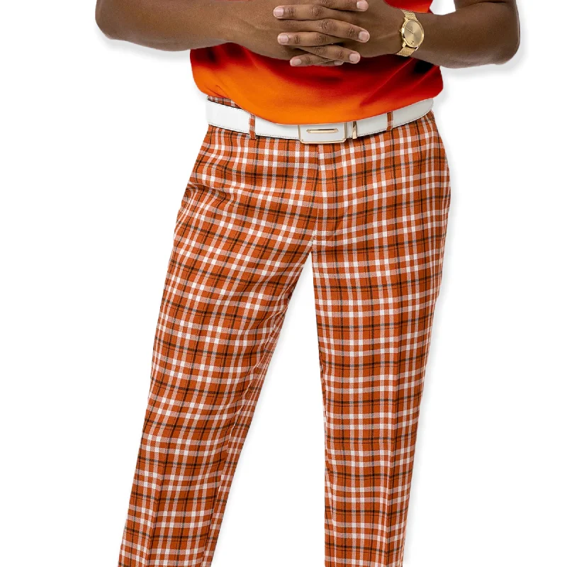 KENT & PARK: Slim Fit Plaid Pants PL48 Soft Stretch Trousers