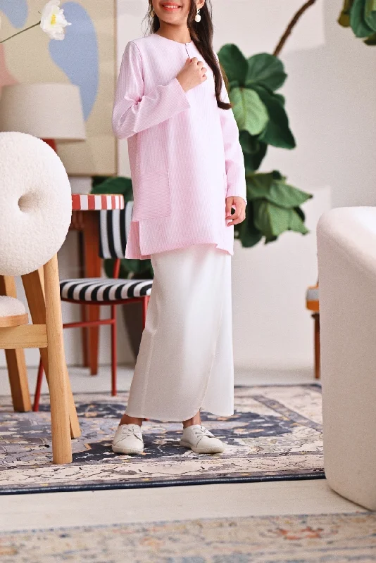 The Akari Tulip Skirt - White denim skirt classic