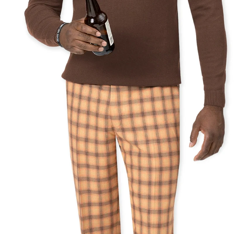 KENT & PARK: Slim Fit Plaid Pants PL62 Elegant High-Waist Pants