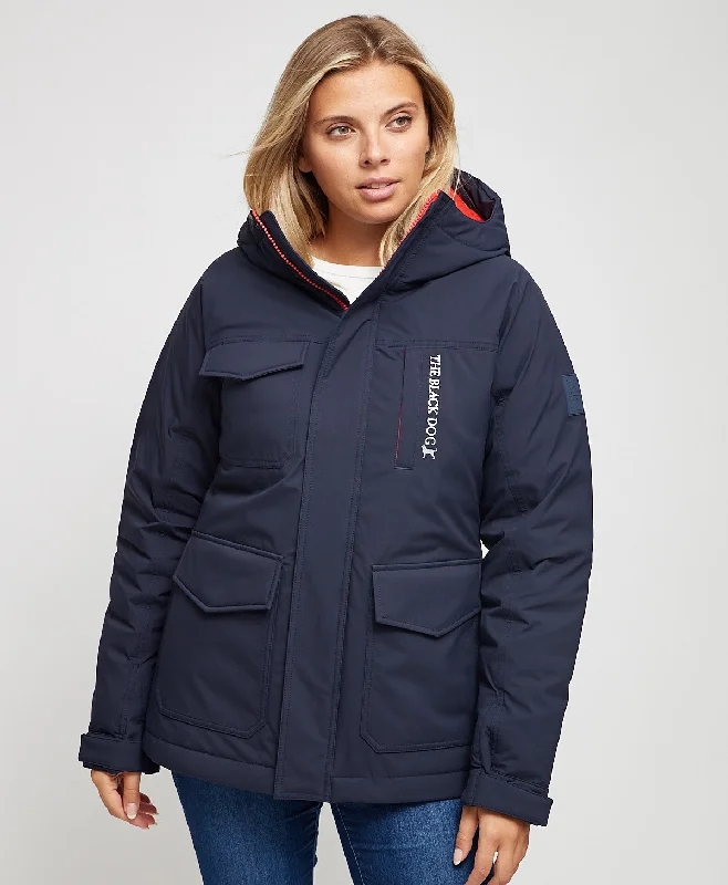 Ladies Newport Waterproof Down Jacket Notch Collar Jacket Peter Pan Collar Jacket Cowl Neck Jacket