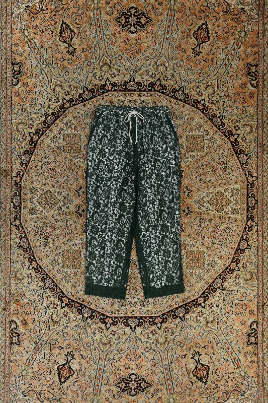 Urig LACE EASY FL PANTS (GREEN) Casual Plaid Pants