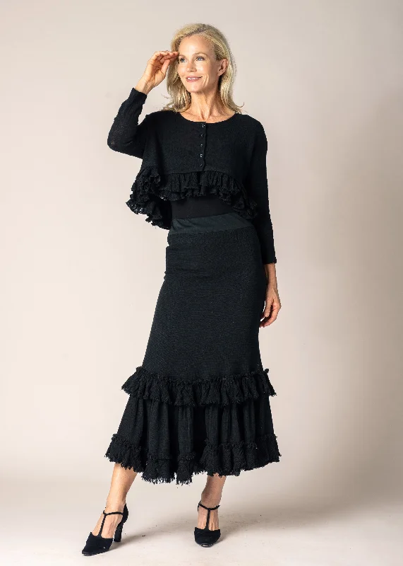Dayma Skirt in Onyx lace skirt intricate