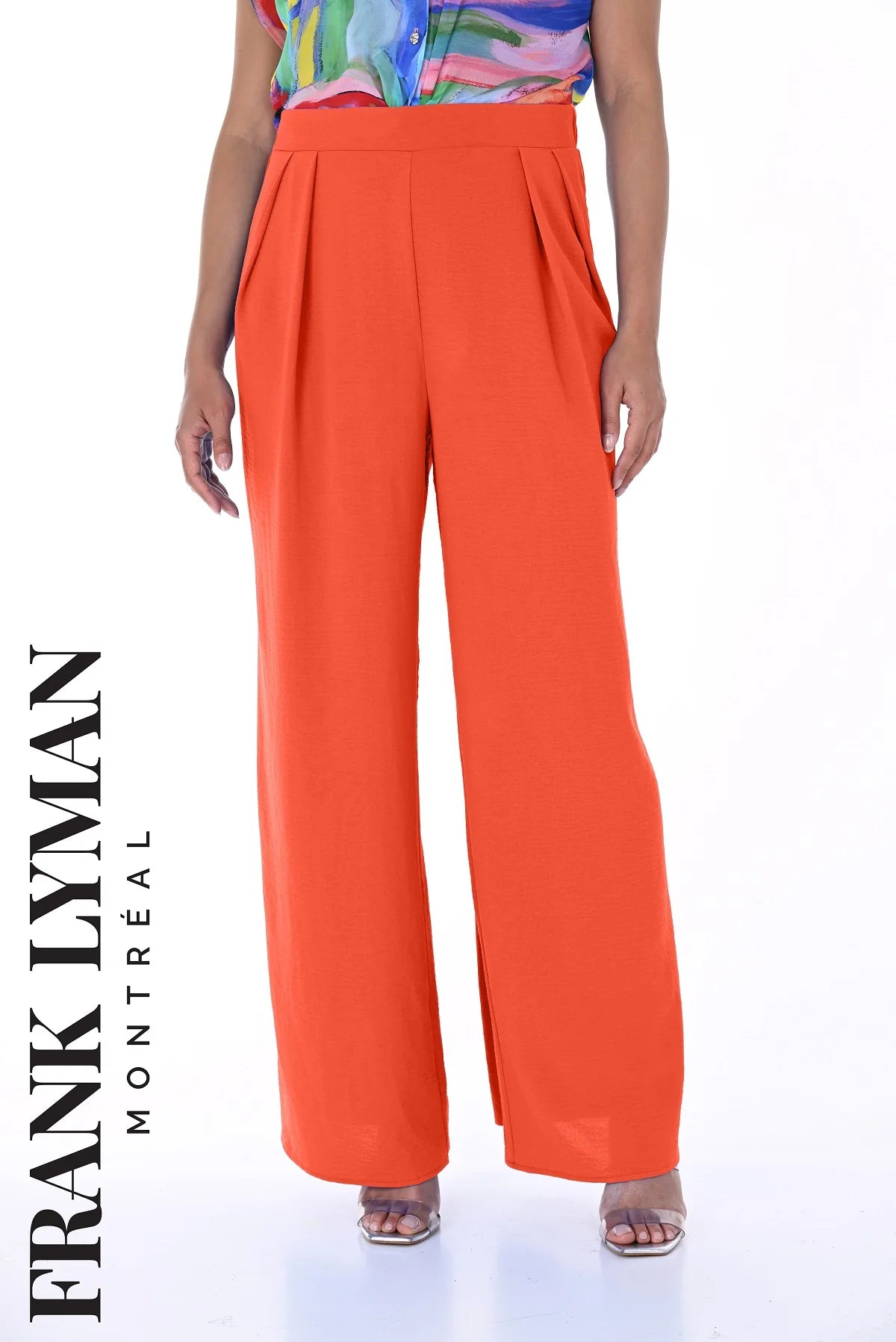 Orange Woven Pant Chic Capri Pants