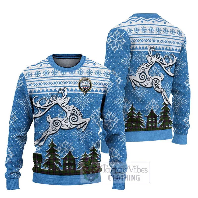 Cochrane Clan Christmas Ugly Sweater Celtic Reindeer Style Satin Blend Silk Blend Wool Blend Cochrane Clan Christmas Ugly Sweater Celtic Reindeer Style Satin Blend Silk Blend Wool Blend
