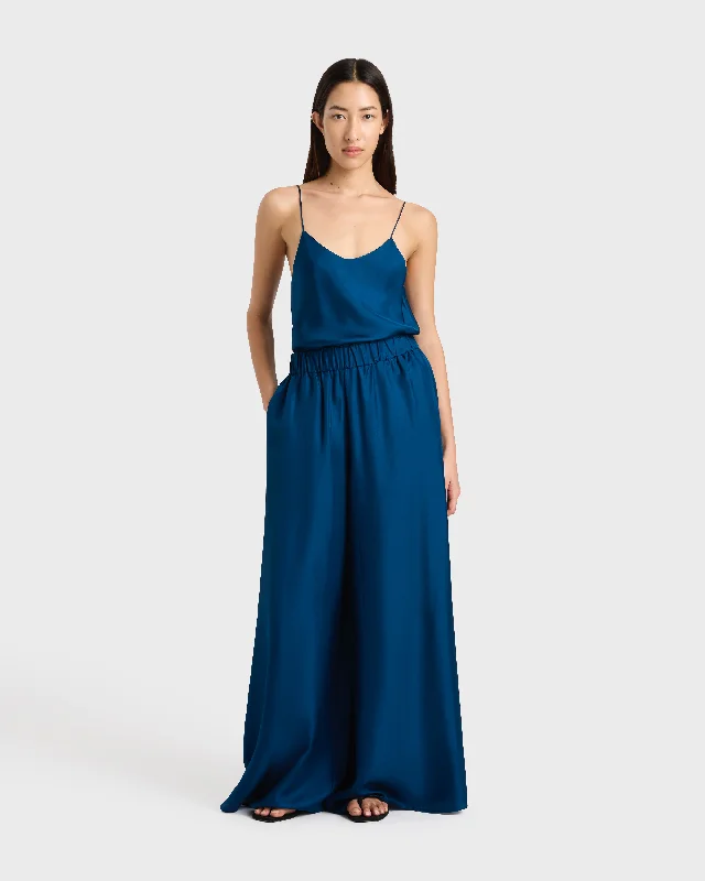 Marfa Silk Palazzo Pant - Tropico Formal Wide-Leg Pants