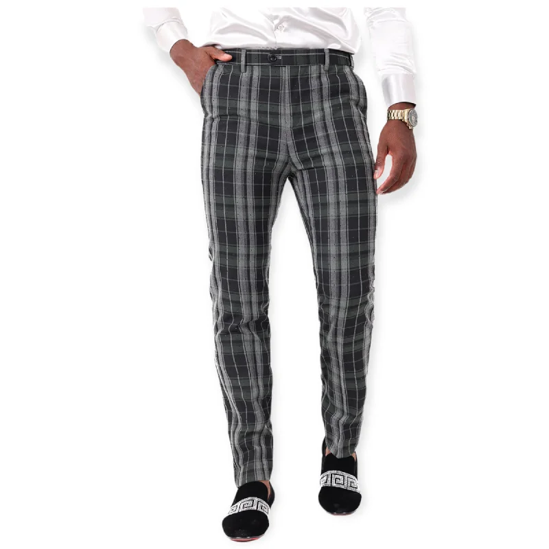 BARABAS: Dinpro Plaid Chino Pant CP193 Casual Drawstring Pants