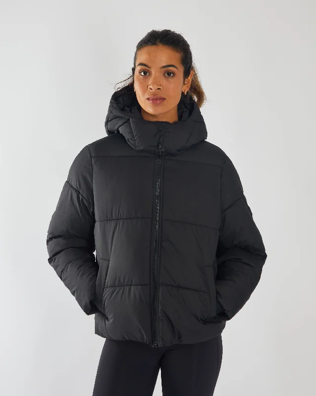 Polly Jacket Jet Black Zippered Jacket Buttoned Jacket Snapped Jacket