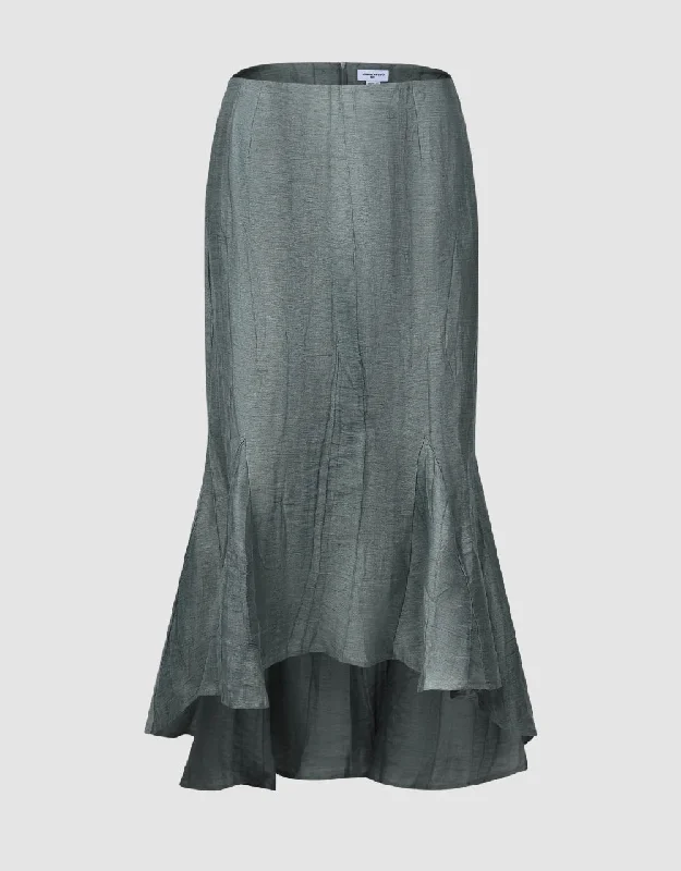 Midi Fishtail Skirt high waist skirt