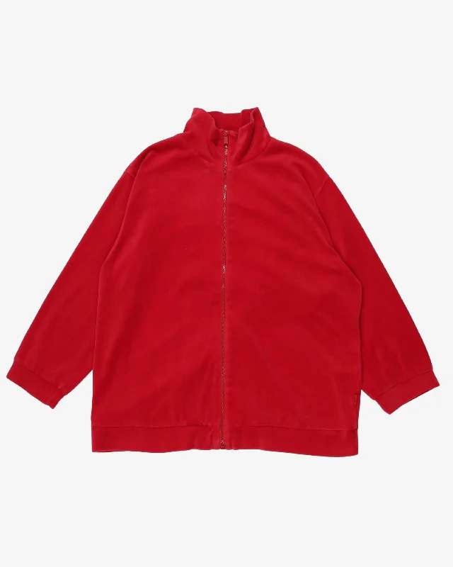 Esprit Pink / Red Velour Jacket - XL Quilted Jacket Puffer Jacket Insulated Jacket