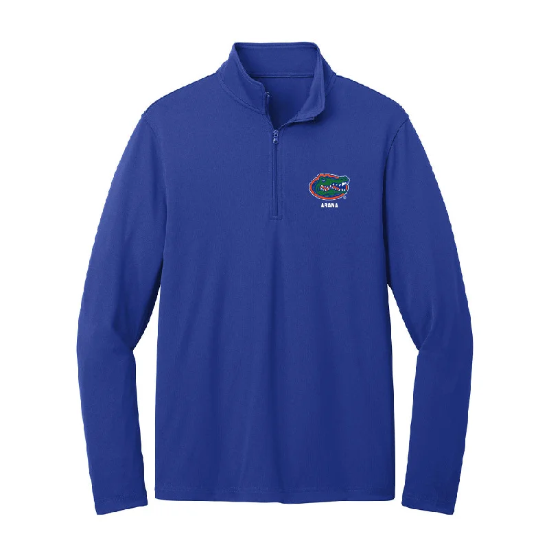 Florida - NCAA Women's Gymnastics : Alyssa Arana - Lightweight Quarter Zip Jacket Notch Collar Jacket Peter Pan Collar Jacket Cowl Neck Jacket