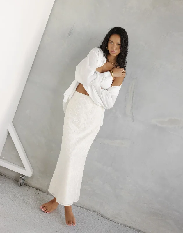 Juliet Maxi Skirt (Cream) linen skirt natural
