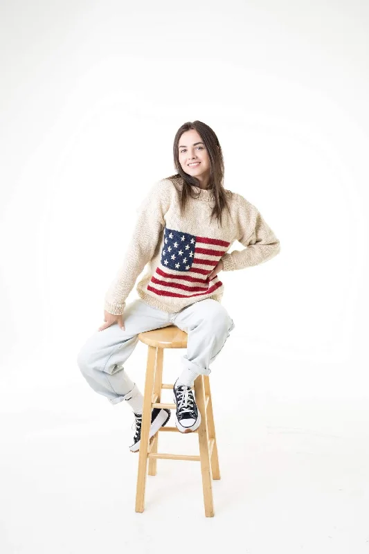 American Flag Sweater (Knit) Wool Sweater Cotton Sweater Cashmere Sweater