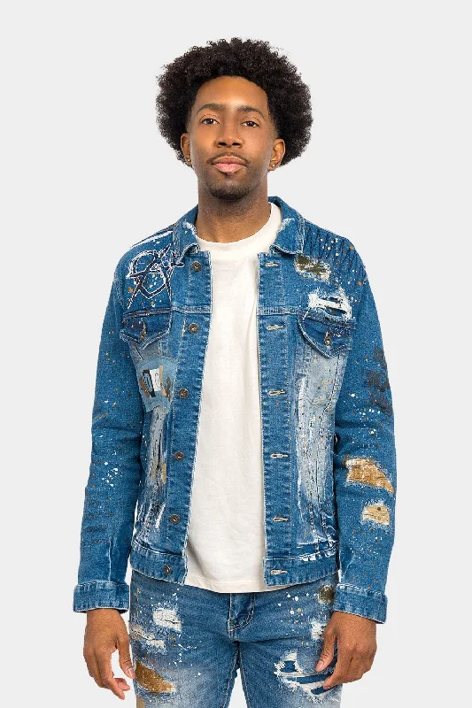 Idols Punk Denim Jacket Satin Jacket Silk Jacket Chiffon Jacket