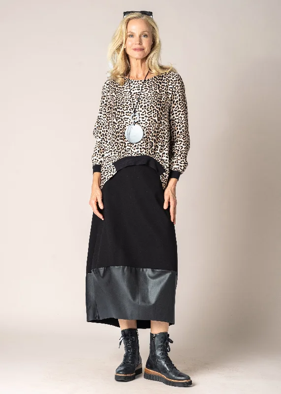 Esmarelda Skirt in Onyx velvet skirt glossy