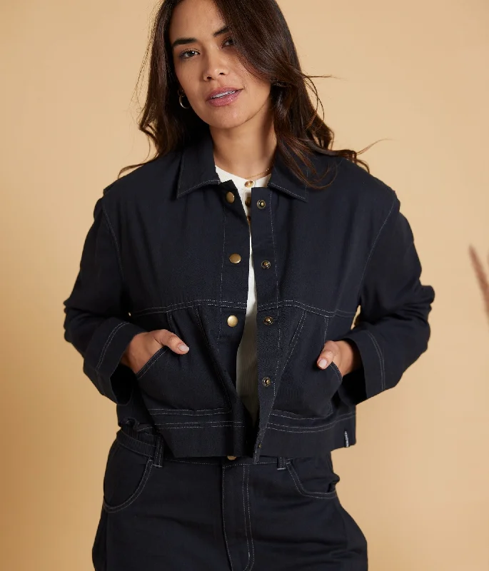 Willa Jacket - Black Nylon Jacket Polyester Jacket Spandex Jacket