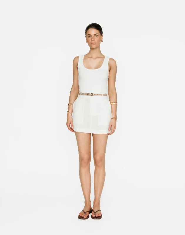 Frankie Mini Skirt (White) low waist skirt