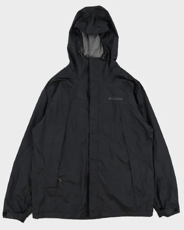 Columbia Men's Black Nylon Hooded Jacket - L Anorak Shell Jacket Lightweight Jacket