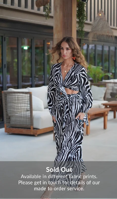 Tie me up cropped jacket - Zebra Front Pockets Side Pockets Patch Pockets