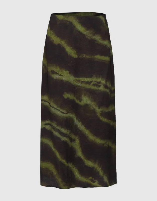 Striped Midi Fishtail Skirt chiffon skirt airy