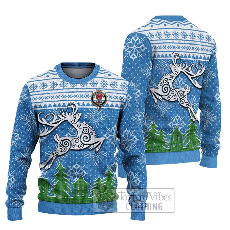 Currie Clan Christmas Ugly Sweater Celtic Reindeer Style Oversized Loose Flowy