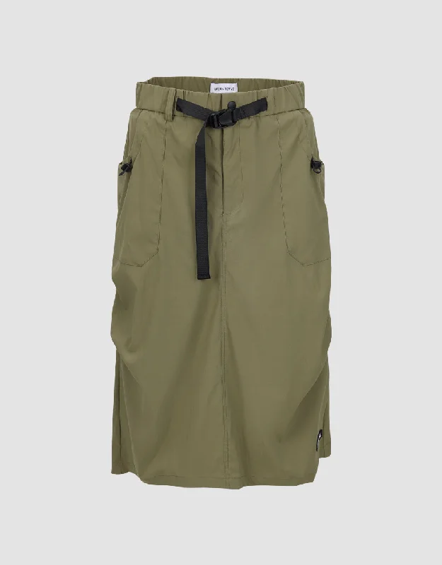 Midi Straight Skirt With Belt cashmere skirt fine