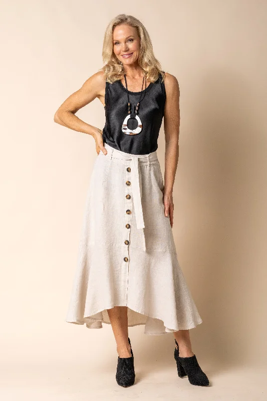 Jayne Linen Skirt in Latte chiffon skirt delicate