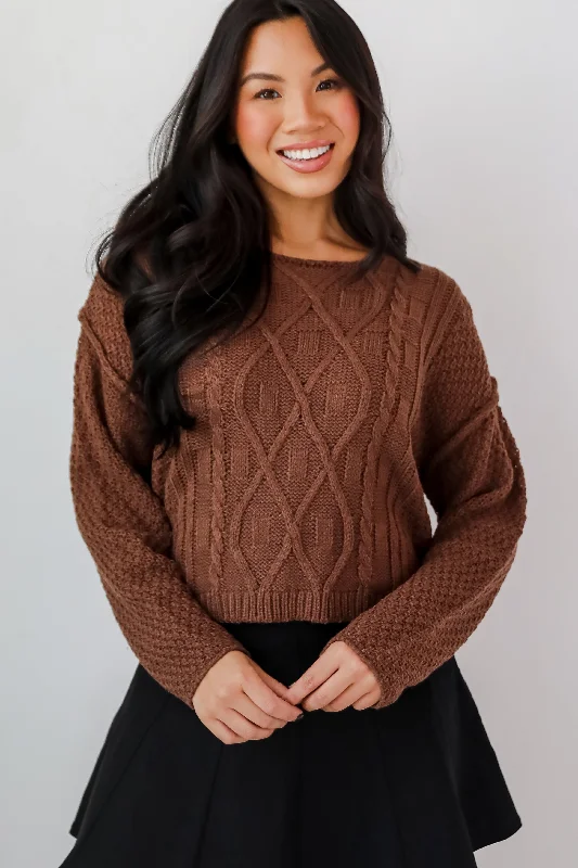 FINAL SALE - Exceptional Coziness Cable Knit Sweater Stylish Fashionable Trendy