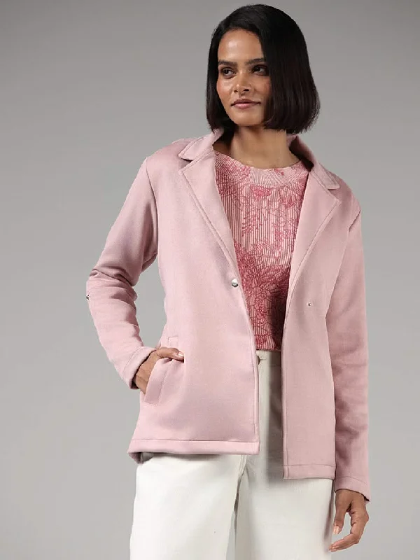 LOV Pastel Pink Tie-Up Suede Jacket Striped Jacket Polka Dot Jacket Floral Jacket
