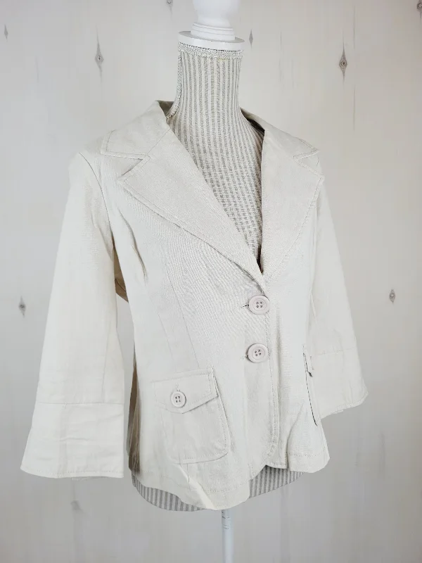 COSTA BLANCA LINEN JACKET LADIES SIZE 10 PRE-LOVED Bomber Jacket Anorak Windbreaker