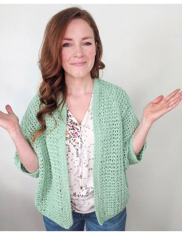 Spring Raglan Sweater (Crochet) Elegant Classic Vintage