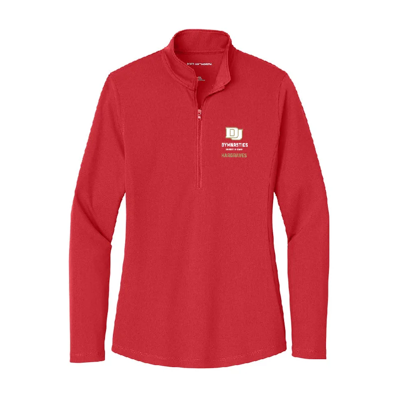 DU - NCAA Women's Gymnastics : Amanda Hargraves - Women's Lightweight Quarter Zip Jacket Zip Front Button Front Snap Front DU - NCAA Women's Gymnastics : Amanda Hargraves - Women's Lightweight Quarter Zip Jacket Zip Front Button Front Snap Front
