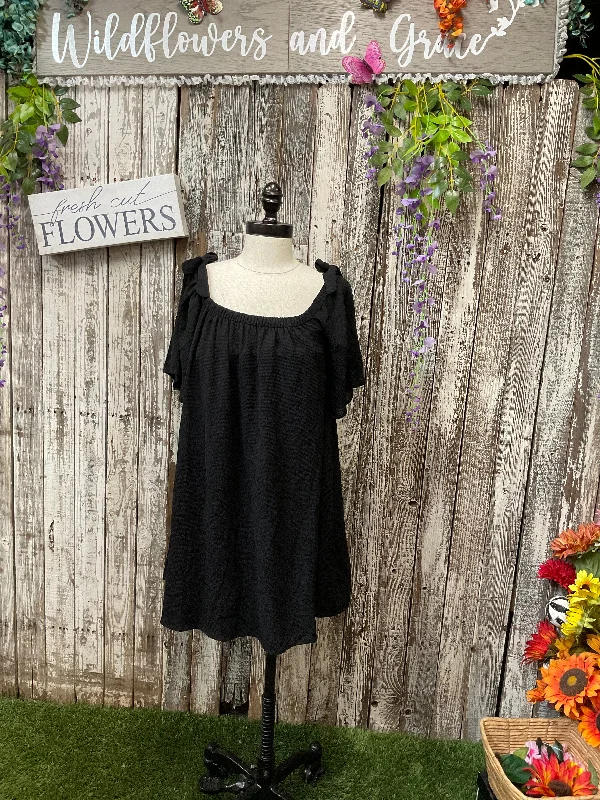 Black Bows & Flowy Mini Dress Fashionable Party Mini Dress